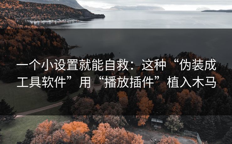一个小设置就能自救：这种“伪装成工具软件”用“播放插件”植入木马